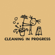 Potisk 5197 - CLEANING IN PROGRESS