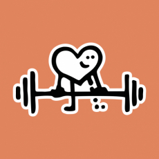 Potisk 5267 - SRDCE SINGLELEG WEIGHTLIFTER