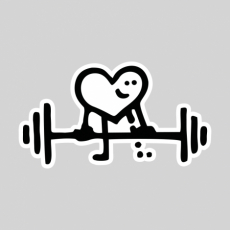 Potisk 5267 - SRDCE SINGLELEG WEIGHTLIFTER