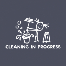 Potisk 5197 - CLEANING IN PROGRESS