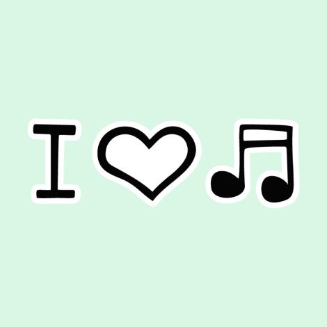 Potisk 1067 - I LOVE MUSIC