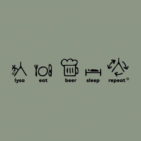 Potisk 5248 - LYSA EAT BEER SLEEP REPEAT