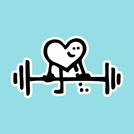 Potisk 5267 - SRDCE SINGLELEG WEIGHTLIFTER